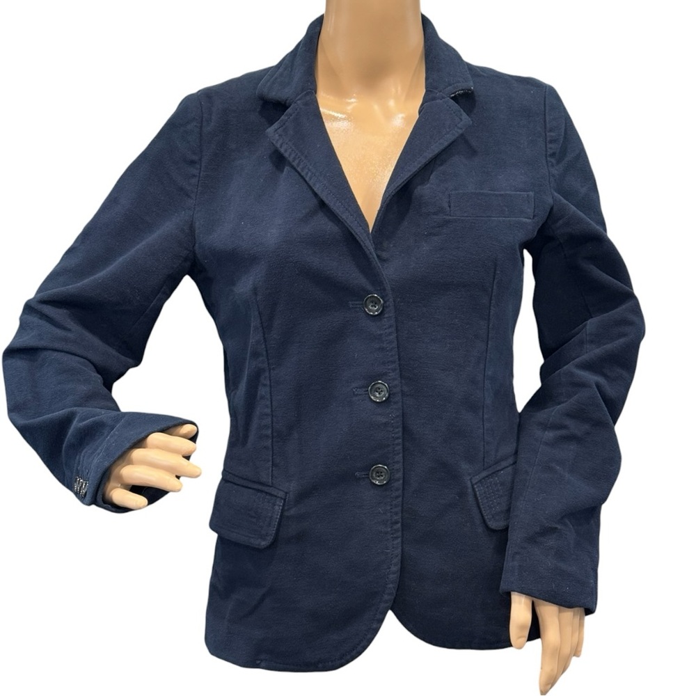 J. Crew Blazer Womens Size Small Blue Button Up Jacket Cotton.